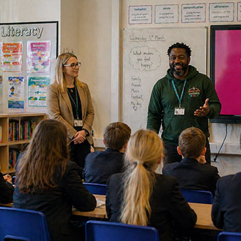 Talking to children at Wrexham school about mental health