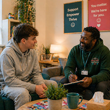 Mental health session with Wrexham children